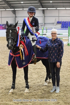  Aimee Paxton & Kengarth Sally Anne win the Scottish Branch Scurry Championship at Scottish Horse of the Year Show 2023